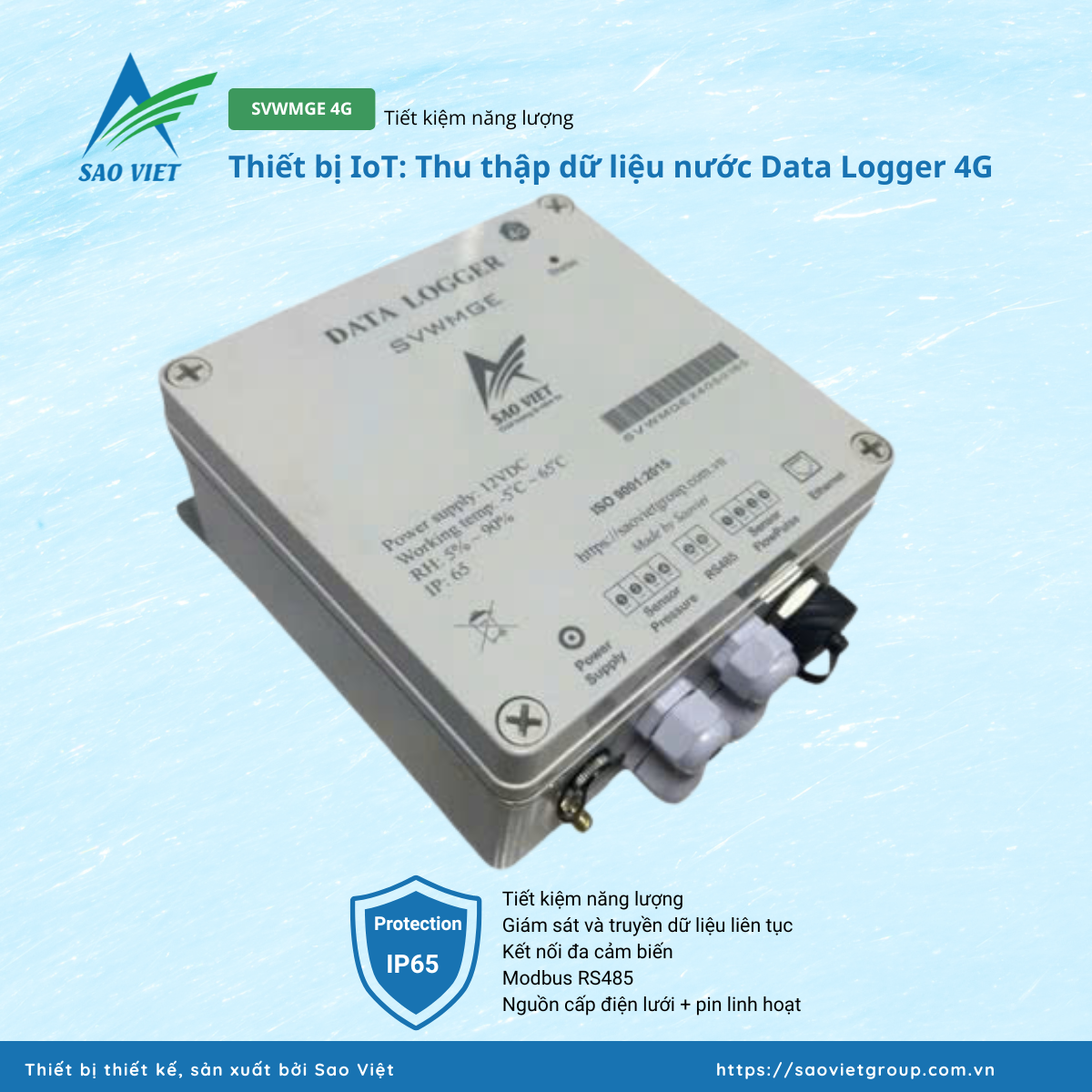 Data logger nước 4G tiết kiệm năng lượng
